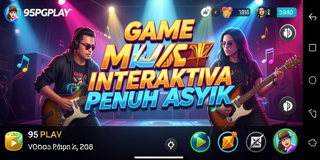 Tampilan menarik dari gameplay 95PGPLAY yang penuh musik.