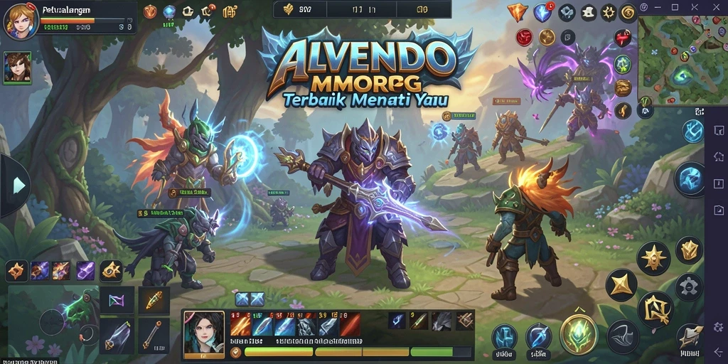 Gameplay seru di dunia fantasi yang luas dalam ALVENDO.