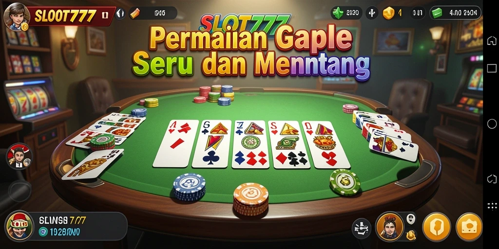 Screenshot menampilkan gameplay seru dari SLOT777 dalam permainan Gaple.